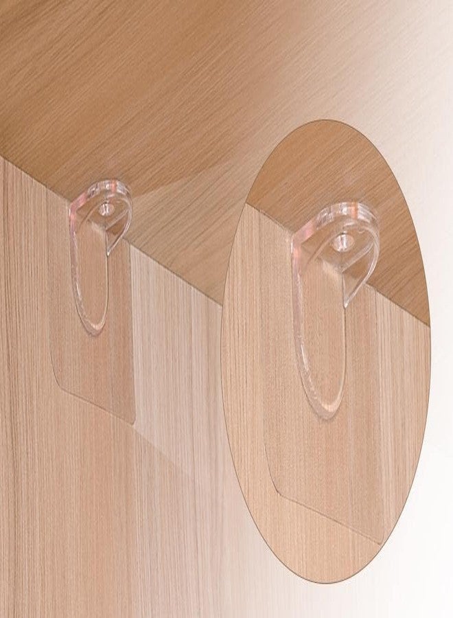 VINSU Plastic Shelf Support Pegs, Punch-Free Cabinet Brackets, Self-Adhesive Closet Support Clips for Kitchen Furniture Book Shelves, Transparent (20) - Image 4